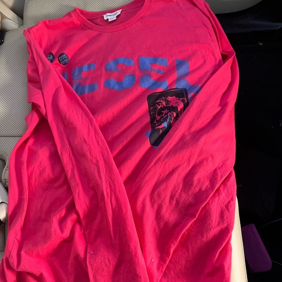 Diesel Red and Blue Long Sleeve Tee - Picture 2 of 5